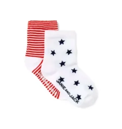 Janie and Jack Online Exclusives|Online Exclusives-Baby Stars And Stripes Sock 2-Pack white star and cherry stripe