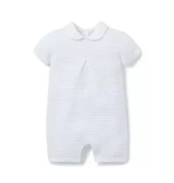 Janie and Jack One-pieces & Rompers-Baby Striped Collared Romper bundle blue stripe