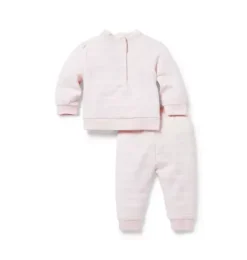 Janie and Jack Sets-Baby Striped French Terry Matching Set pearl stripe
