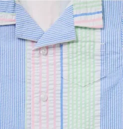 Janie and Jack One-pieces & Rompers-Baby Striped Seersucker Stripe Romper light blue stripe