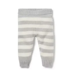 Janie and Jack Pants|Pants & Overalls-Baby Striped Sweater Pant classic grey heather stripe