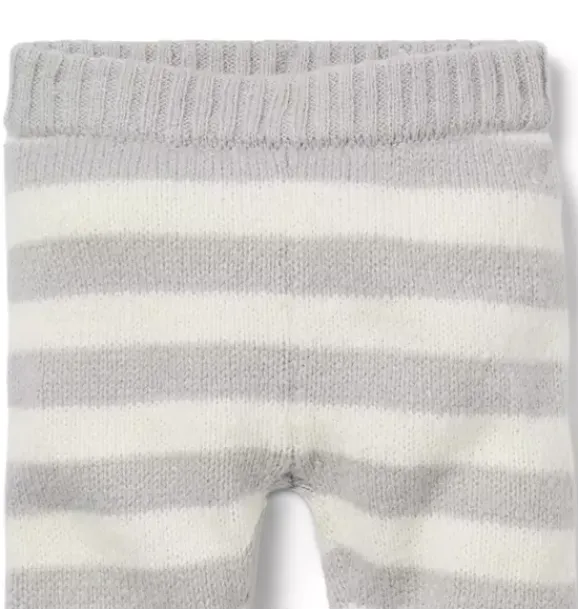 Janie and Jack Pants|Pants & Overalls-Baby Striped Sweater Pant classic grey heather stripe
