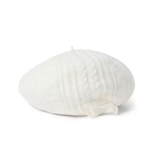 Janie and Jack Shoes & Accessories-Baby Sweater Beret jet ivory