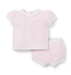 Janie and Jack Sets-Baby Textured Striped Sweater Set tea party pink stripe
