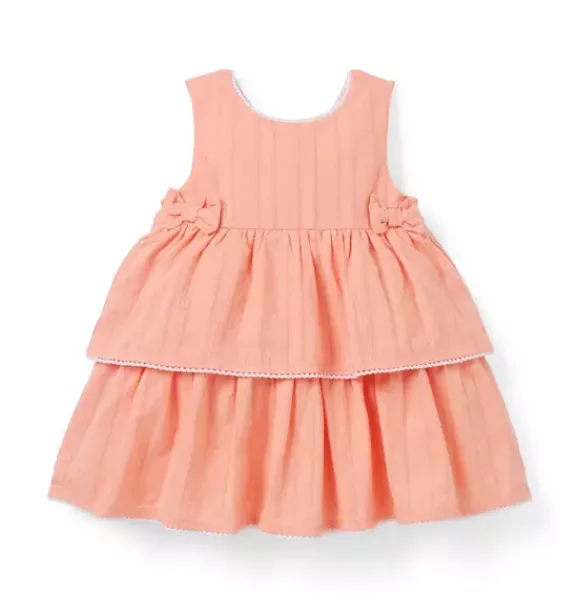 Janie and Jack Dresses-Baby Tiered Ruffle Dress rosy coral
