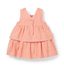 Janie and Jack Dresses-Baby Tiered Ruffle Dress rosy coral