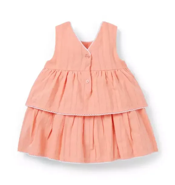 Janie and Jack Dresses-Baby Tiered Ruffle Dress rosy coral