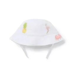 Janie and Jack Accessories|Shoes & Accessories-Baby Tropical Icon Bucket Hat white tropical icon