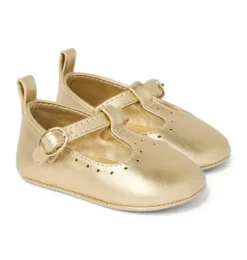 Janie and Jack Shoes & Accessories-Baby T-Strap Ballet Flat gold