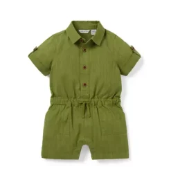 Janie and Jack One-pieces & Rompers-Baby Utility Romper green bean