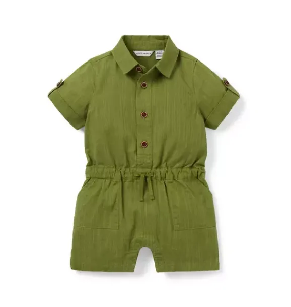 Janie and Jack One-pieces & Rompers-Baby Utility Romper green bean