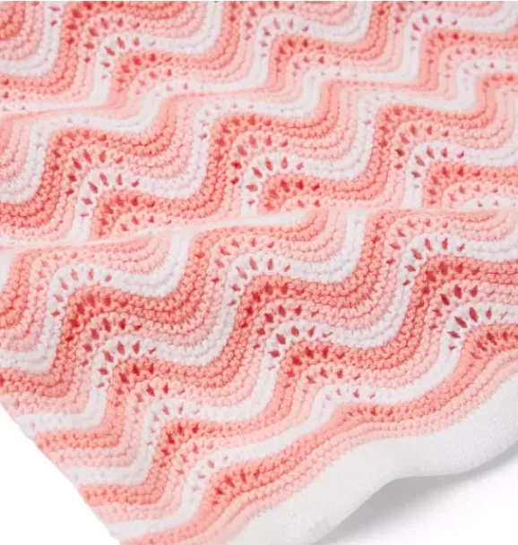 Janie and Jack Sets-Baby Wavy Striped Crochet Matching Set blooming pink stripe
