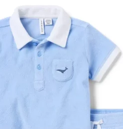 Janie and Jack Sets-Baby Whale Terry Matching Set dreamy blue
