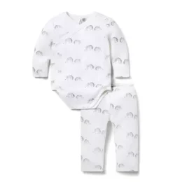 Janie and Jack Sets-Baby Zebra Wrap Matching Set jet ivory zebra