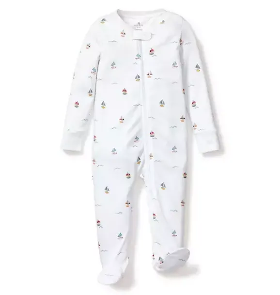 Janie and Jack Baby Pajamas|Petite Plume-Baby's Pima Romper in bateau