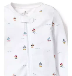 Janie and Jack Baby Pajamas|Petite Plume-Baby's Pima Romper in bateau