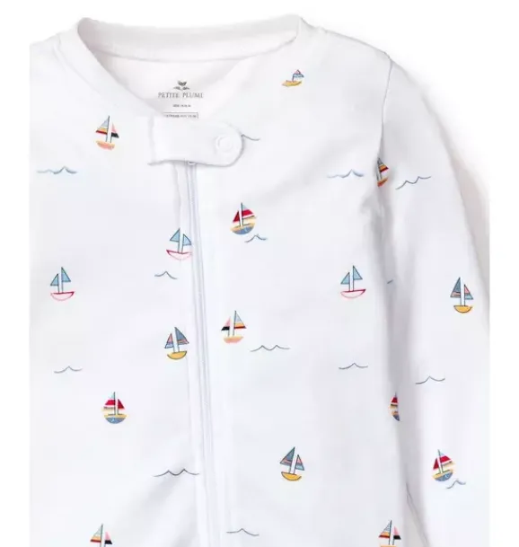 Janie and Jack Baby Pajamas|Petite Plume-Baby's Pima Romper in bateau