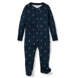 Janie and Jack Petite Plume|Baby Pajamas-Baby's Pima Romper in portsmouth anchors