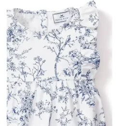 Janie and Jack Baby Pajamas|Petite Plume-Baby's Twill Ruffled Romper in blue timeless toile