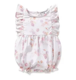 Janie and Jack Petite Plume|Baby Pajamas-Baby's Twill Ruffled Romper in seashell splendor