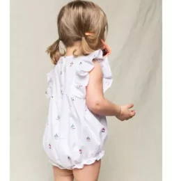 Janie and Jack Baby Pajamas|Petite Plume-Baby's Twill Ruffled Romper in bateau