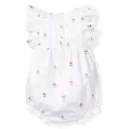 Janie and Jack Baby Pajamas|Petite Plume-Baby's Twill Ruffled Romper in bateau