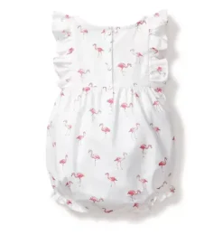 Janie and Jack Baby Pajamas|Petite Plume-Baby's Twill Ruffled Romper in flamingos