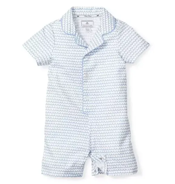 Janie and Jack Baby Pajamas|Petite Plume-Baby's Twill Summer Romper in la mer