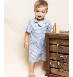 Janie and Jack Baby Pajamas|Petite Plume-Baby's Twill Summer Romper in la mer