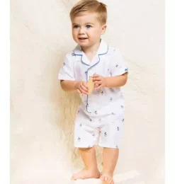 Janie and Jack Baby Pajamas|Petite Plume-Baby's Twill Summer Romper in bateau