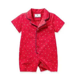 Janie and Jack Baby Pajamas|Petite Plume-Baby's Twill Summer Romper in anchors away