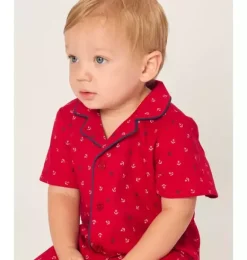Janie and Jack Baby Pajamas|Petite Plume-Baby's Twill Summer Romper in anchors away