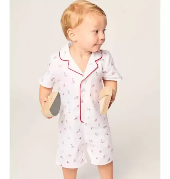Janie and Jack Baby Pajamas|Petite Plume-Baby's Twill Summer Romper in coastal charms