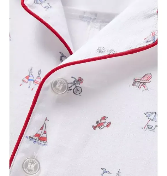 Janie and Jack Baby Pajamas|Petite Plume-Baby's Twill Summer Romper in coastal charms