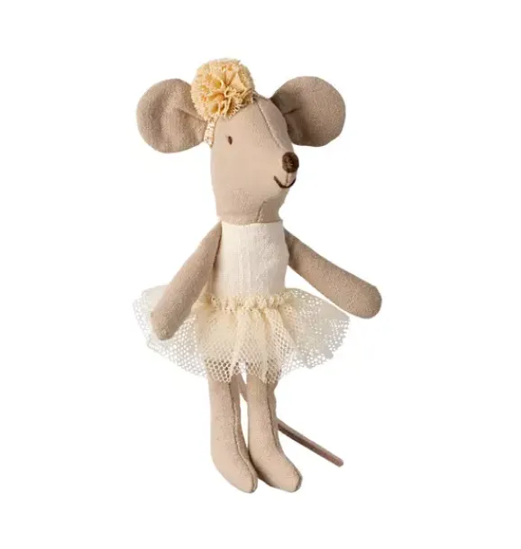 Janie and Jack Dolls-Ballerina mouse, Little sister - off white