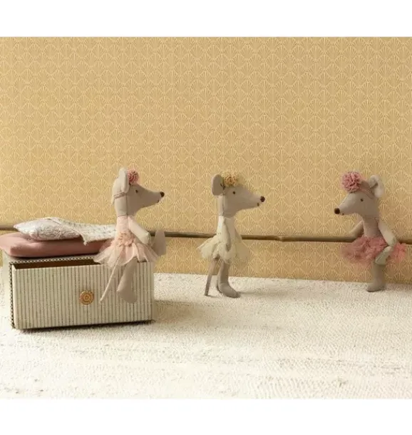 Janie and Jack Dolls-Ballerina mouse, Little sister - off white