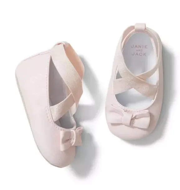 Janie and Jack Shoes & Accessories-Ballet Crib Shoe petal pink