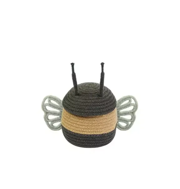 Janie and Jack Storage-Basket Baby Bee honey and dark grey