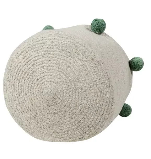 Janie and Jack Storage-Basket Bubbly Natural-Green natural and green