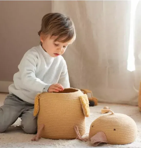 Janie and Jack Storage-Basket Charlie the Chicken golden