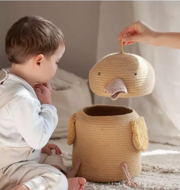 Janie and Jack Storage-Basket Charlie the Chicken golden