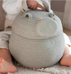 Janie and Jack Storage-Basket Henry the Hippo blue