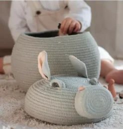Janie and Jack Storage-Basket Henry the Hippo blue