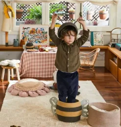 Janie and Jack Storage-Basket Mama Bee honey and black