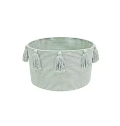 Janie and Jack Storage-Basket New Tassels blue sage