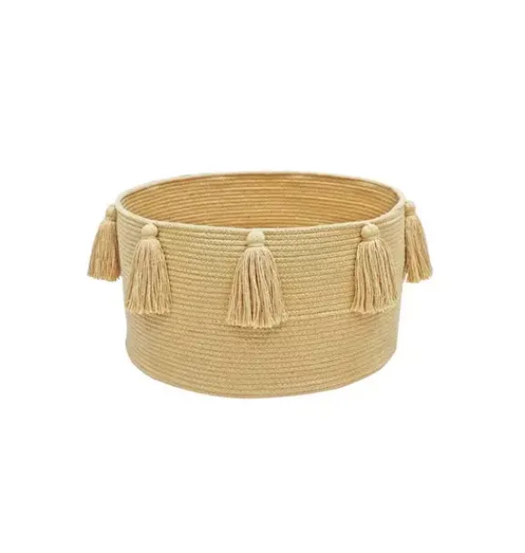 Janie and Jack Storage-Basket New Tassels honey