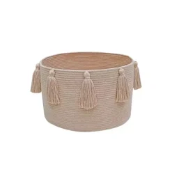 Janie and Jack Storage-Basket New Tassels rose