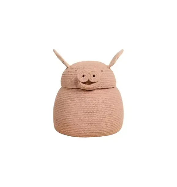 Janie and Jack Storage-Basket Peggy the Pig rose