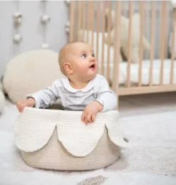 Janie and Jack Storage-Basket Petals - Natural ivory