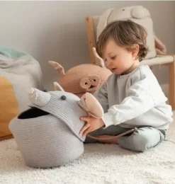 Janie and Jack Storage-Basket Renata the Rat grey